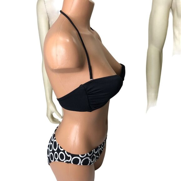 VICTORIA'S SECRET BLACK WHITE 2 PIECES SWIMSUIT SMALL NEW - Picture 3 of 9